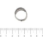 anello formato da 4 riviere in oro bianco con smeraldi, zaffiri, rubini e diamanti foto paragone righello per misura gioiello in cm