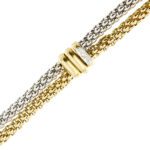 zoom dettaglio di collier maglia pop corn Fope in due ori