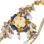 retro di collana a fiore con diamanti e pietre preziose Gabriella Rivalta