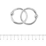 sonaglio per bambini in argento Tiffany foto paragone righello per misura in cm