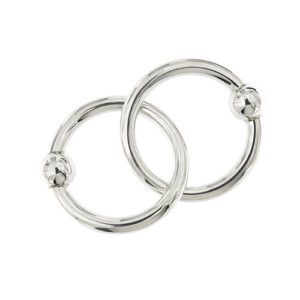 Sonaglio per bimbi a due anelli uniti e due sfere in argento sterling. Brand: tiffany & Co.