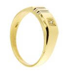 lato di anello oro giallo fascia uomo con diamante