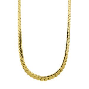 Collier a maglia piatta dégradé in oro giallo 18kt con classica chiusura a moschettone.