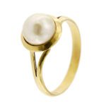 lato di anello oro giallo con perla
