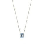 collana oro bianco con ciondolo topazio