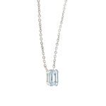 profilo di collana oro bianco con ciondolo topazio