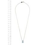 collana maglia rolò in oro bianco con ciondolo rettangolare topazio foto paragone righello per misura gioiello lunghezza in cm