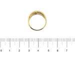 anello riviere oro giallo con diamanti taglio baguette foto paragone righello per misura gioiello in cm