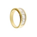 anello riviere oro giallo con diamanti taglio baguette lato 2