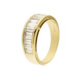 anello riviere oro giallo con diamanti taglio baguette