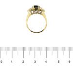 anello oro giallo con zaffiro e diamanti foto paragone righello per misura gioiello in cm