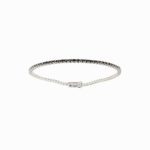 bracciale oro bianco tennis con diamanti neri