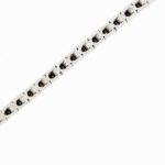 retro di bracciale tennis oro bianco con diamanti neri