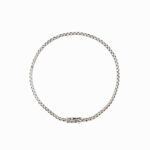 lato spessore di bracciale oro bianco tennis con diamanti neri