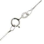 zoom dettaglio gancio chiusura di collana oro bianco con cuore e diamanti