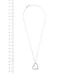collana maglia veneziana oro bianco con ciondolo a cuore con diamanti foto paragone righello per misura gioiello lunghezza in cm