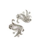 orecchini oro bianco con diamanti prospettiva