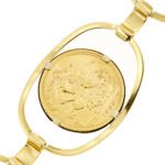 dettaglio retro sterlina su bracciale oro giallo