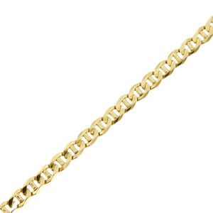 dettaglio maglia traversino su bracciale oro giallo