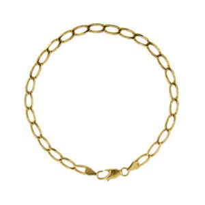 Bracciale uomo in oro giallo 18kt con maglia cheval e chiusura a moschettone.