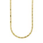 Collana uomo maglia occhio di tigre alternata in oro giallo 18kt con chiusura originale a moschettone