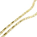 dettaglio maglia occhio di tigre su collana uomo in oro giallo