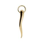 Ciondolo cornetto grande in oro giallo 18kt classico portafortuna. Brand: Pomellato.