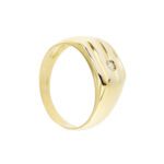 anello oro giallo uomo con diamante lato 1
