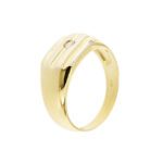 anello oro giallo uomo con diamante lato 2