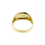visione interna e retro di anello oro giallo uomo con diamante