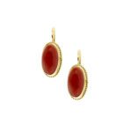 orecchini oro giallo con corallo rosso