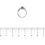 anello oro bianco con diamanti e tanzanite foto paragone righello per misura gioiello in cm