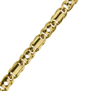 dettaglio maglia occhio di pernice su bracciale oro giallo