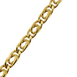 zoom dettaglio maglia occhio di tigre su bracciale oro giallo