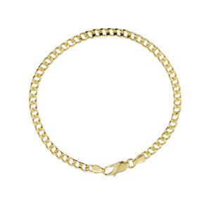 Bracciale maglia grumetta in oro giallo 18kt con chiusura a moschettone.
