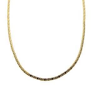 Collana uomo maglia occhio di pernice alternata in oro giallo 18kt con chiusura a moschettone.