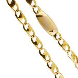 dettaglio bracciale oro giallo uomo con piastrina