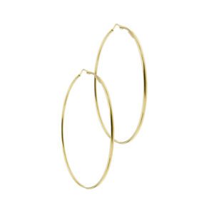 Orecchini a cerchio grande in oro giallo 18kt con chiusura a scomparsa.