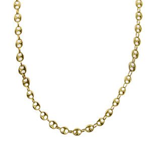 Collana uomo maglia a esse in oro giallo 18kt con chiusura a moschettone.