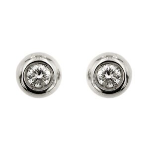 Orecchini punto luce a cipollina in oro bianco 18kt con diamanti taglio brillante da 0.20 ct cad. totale 0,40 ct colore GH - purezza SI2/I1 chiusura a perno e farfallina.