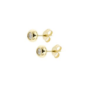 orecchini punto luce in oro giallo modello cipollino con diamante foto profilo