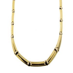Collier dégradé a segmenti in oro giallo 18kt con chiusura a moschettone. Brand: Oro Onda.