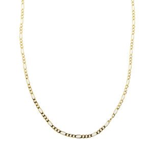 Collana maglia figaro (grumette 3+1) in oro giallo 18kt con chiusura a moschettone.