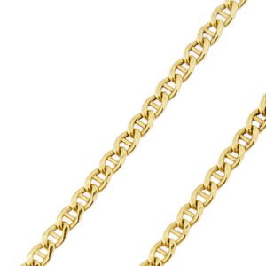 dettaglio maglia traversino oro giallo su collana