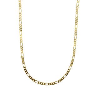 Collana uomo maglia figaro (grumette 3+1) in oro giallo 18kt e chiusura brevettata dal brand Chini.