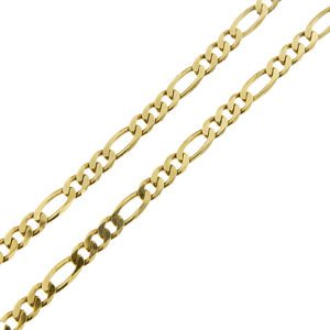 zoom dettaglio maglia figaro su collana oro giallo