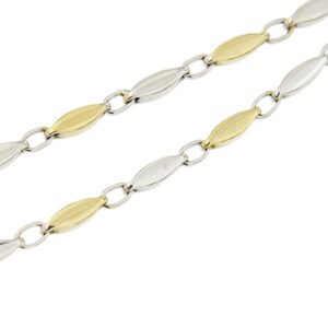 zoom dettaglio collana maglia segmenti due ori uomo