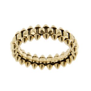 Anello fede Clash de Cartier in oro giallo 18kt con picot, sferette e clous carrés. Brand: Cartier.