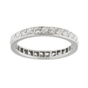 Anello eternelle in oro bianco 18kt con 29 diamanti taglio brillante da 0,05 ct cad. totale 1,45 ct - colore GH e purezza VS.