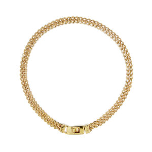 Bracciale in oro rosa 18kt, maglia coda di volpe doppia a sezione quadrata con chiusura a moschettone rotante. Brand: Unoaerre.